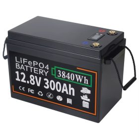   12V 300Ah LiFePO4 Akkumulátor – Hálózati Töltővel (10A), Nagy Teljesítménnyel és Beépített BMS Védelemmel