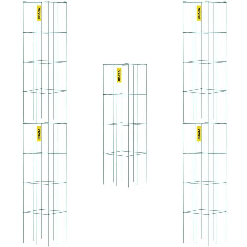 30x30x117 cm-es függőleges kúszónövények támogatására készült paradicsomketrec 5db.-os zöld