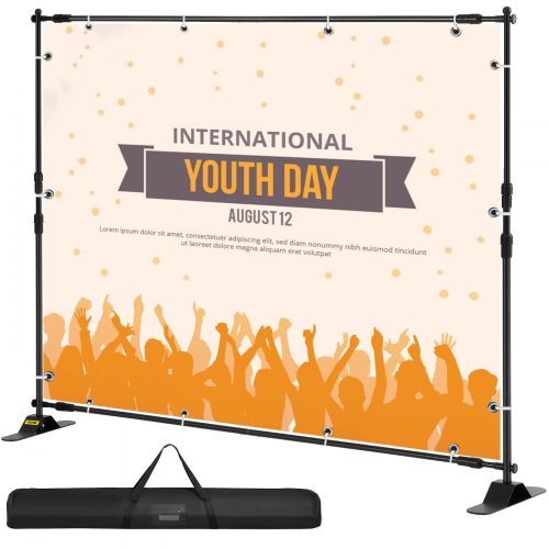 VEVOR Teleszkópos Bannerállvány – 300 × 240 cm-ig, Hordtáskával