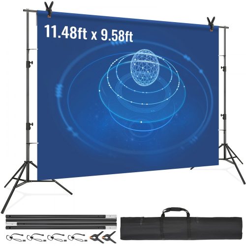 VEVOR Hatlábú Fotóháttér-Állvány – 365 × 305 cm-ig, Szorítókkal
