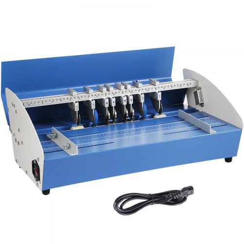 VEVOR Elektromos Rillázó- és Perforálógép – 520 mm Papírszélesség, 3 az 1-ben Funkció, Fémházas, Állítható Mélység, Nyomdai és Irodai Használatra