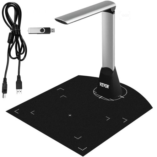 VEVOR Dokumentumszkenner – 5 MP HD Kamera, OCR, A4, USB, LED, Gyors Beolvasás