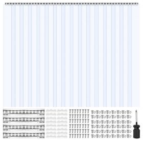   VEVOR szalagfüggöny PVC ajtófüggöny 96" x 96" hűtő fagyasztó átlátszó műanyag