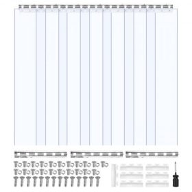   VEVOR szalagfüggöny PVC ajtófüggöny 42" x 84" hűtő fagyasztó átlátszó műanyag