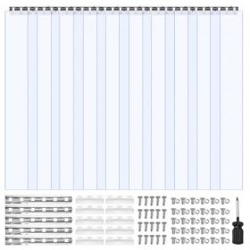   VEVOR szalagfüggöny PVC ajtófüggöny 60" x 84" hűtő fagyasztó átlátszó műanyag