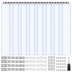   VEVOR szalagfüggöny PVC ajtófüggöny 48" x 96" hűtő fagyasztó átlátszó műanyag