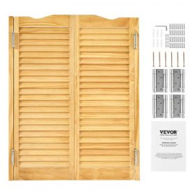   VEVOR Kávézó Lengőajtók, Íves Tetejű Belső Szalon Ajtók 81,3 x 106,7 cm, Dupla Működésű Fenyőfából, Zsanérokkal és Vasalatokkal, Könnyen Szerelhető, Előszobai Konyha Bár Pub Bejárathoz, Rönk Színben