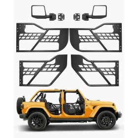   VEVOR Jeep csőajtók, 4 ajtós, vadászstílusú Jeep csőajtó DOT tanúsítvánnyal rendelkező visszapillantó tükrökkel, Jeep ajtók visszapillantó tükrökkel 2018-2024 Jeep Wrangler JL és 2020-2024 Jeep Gladiator JT modellekhez