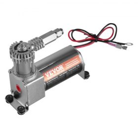  VEVOR légrugó-szabályozó készlet, 12 V-os 100 PSI fedélzeti légkompresszor rendszer, légrugós felfüggesztés kompresszorkészlet egyutas rendszerrel, nyomásmérővel és légvezetékkel teherautókhoz és kisteherautókhoz
