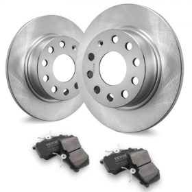   VEVOR hátsó fékszett, kompatibilis az Audi A3 (8P), VW Golf 5 6, Seat LEON, SKODA OCTAVIA, ALTEA modellekkel, kerámia fékbetétek cserekészlet, 253 mm-es hátsó féktárcsák