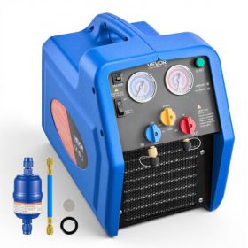   VEVOR hordozható hűtőközeg-visszanyerő gép, 3/4 LE 220 V 50 Hz egyhengeres AC visszanyerő gép folyékony gőz halmazállapotú hűtőközeghez, 1450 RPM újrahasznosító egység HVAC autóipari és háztartási légkondicionálókhoz