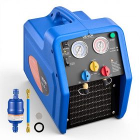   VEVOR hordozható hűtőközeg-visszanyerő gép, 1 LE 220V 50Hz kéthengeres AC visszanyerő gép folyékony gőz halmazállapotú hűtőközeghez, 1450 RPM újrahasznosító egység HVAC autóipari és háztartási légkondicionálókhoz