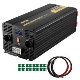   VEVOR inverter, 6000 W, módosított szinuszhullámú inverter DC 12 V-ról AC 230 V-ra autós átalakító LCD kijelzővel, LED kijelzőkkel, EU aljzatokkal, inverter, autóhoz, lakókocsihoz, teherautóhoz, hajóhoz, utazáshoz