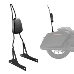   VEVOR motorkerékpár háttámla üléshuzat, kompatibilis a Harley-Davidson Dyna Street Glide Road Glide Road King modellel, 730 mm magas levehető utasoldali háttámla, motorkerékpárokhoz, fekete