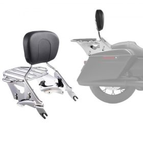   VEVOR motorkerékpár háttámla üléshuzat csomagtartóval, Harley-Davidson Touring modellekkel kompatibilis, Street Glide Road Glide Road King, levehető utasülés háttámla, motorkerékpárokhoz