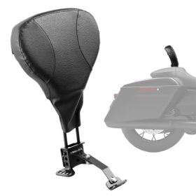   VEVOR motorkerékpár háttámla üléshuzat, kompatibilis a 2009-2024-es Harley Touring modellekkel, egyrészes, réselt üléssel, Street Glide Road Glide Road King, állítható magasságú, levehető háttámla, fekete