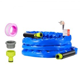   VEVOR 15 lábas fűtött ivóvíztömlő lakókocsihoz, fűtött ivóvíztömlő hullámosított borítással, fagyálló -45°F-ig, automatikus önszabályozó, 5/8"-os belső átmérőjű gyorscsatlakozó készlettel, ólom- és BPA-mentes