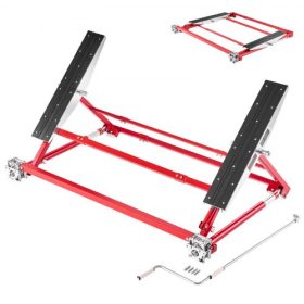   VEVOR hordozható autóemelő, 2 tonna teherbírás, nagy teherbírású acél gyorsemelés 585 mm maximális magassággal, állítható szélességgel és kerekekkel, kézi emelés személygépkocsikhoz, kompakt terepjárókhoz, mini teherautókhoz, otth