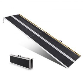   VEVOR hordozható kerekesszék rámpa, 10 láb 800 lbs kapacitás, csúszásmentes alumínium összecsukható küszöbrámpa, összecsukható mobilitási rámpa kerekesszék rámpa, mozgássérült rámpa otthoni lépcsőkhöz, lépcsők, ajtók, járdaszegély