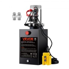   VEVOR hidraulikus szivattyú, 15 literes hidraulikus tápegység, kettős működésű dömper utánfutó szivattyú, 0,91 GPM áramlási sebesség, 3200 PSI maximális nyomáscsökkentési nyomás, DC 12V hidraulikus szivattyú dömper utánfutó autóem