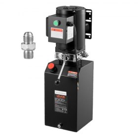  VEVOR hidraulikus szivattyú tápegység, AC 220V, 15 literes egyszeres működésű hidraulikus egység, 6,3 l/perc olajáramlás, max. ürítési nyomás 22 MPa dömperekhez, autójavító műhelyekhez, autóemelő platformokhoz, fekete