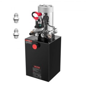   VEVOR 12 literes hidraulikus tápegység, kettős működésű dömper utánfutó szivattyú, 22 MPa max. biztonsági nyomás és 3,4 l/perc áramlási sebesség, DC 12 V-os hidraulikus szivattyú fém tartállyal dömper utánfutó autóemeléshez