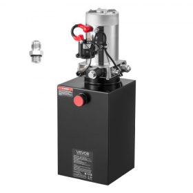   VEVOR 10 literes hidraulikus tápegység, egyszeres működésű dömper utánfutó szivattyú, 22 MPa max. biztonsági nyomás és 3,4 l/perc áramlási sebesség, DC 12 V-os hidraulikus szivattyú fém tartállyal dömper utánfutó autóemeléshez