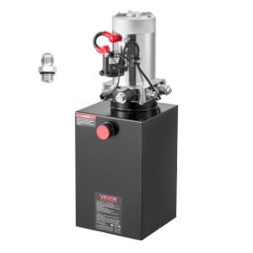   VEVOR 15 literes hidraulikus tápegység, egyszeres működésű dömper utánfutó szivattyú, 22 MPa max. biztonsági nyomás és 3,4 l/perc áramlási sebesség, DC 12 V-os hidraulikus szivattyú fém tartállyal dömper utánfutó autóemeléshez