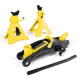   VEVOR alacsony profilú emelő, 2 tonna teherbírás, acél versenyemelővel és állványokkal, egydugattyús gyorsemelő szivattyú, hidraulikus trolibuszos autóemelő sportkocsikhoz és kompakt SUV-okhoz, emelési tartomány 130-310 mm