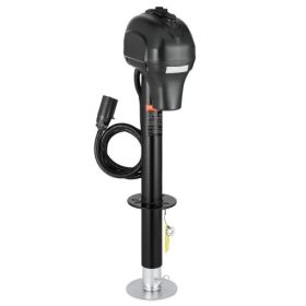   VEVOR elektromos utánfutó emelő, 3500 font, nagy teherbírású lakókocsi elektromos nyelves emelő 7 tűs csatlakozóval, kézi tekerőkarral és időjárásálló emelőburkolattal, 9,5"-27,5" emelési magasság, utánfutókhoz, lakókocsikhoz és l