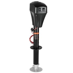   VEVOR elektromos utánfutó emelő, 5000 font, nagy teherbírású lakókocsi elektromos nyelves emelő 2 utas csatlakozóval, kézi hajtókarral és időjárásálló emelőburkolattal, 10"-28,3" emelés, lakókocsikhoz, utánfutókhoz és lakókocsikho