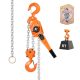 VEVOR kézi karos láncos emelő, 6T 6000KG teherbírású, nagy teherbírású, 3M emelési magasságú, G80 ötvözött acél lánc, dupla kilincses mechanikus fékkel, 360°-ban forgó horgokkal, raktárépület-garázshoz