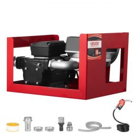   VEVOR üzemanyag-áttöltő szivattyú 230V, 16 GPM 60 L/perc, AC elektromos olajáttöltő szivattyú dízel kerozinhoz, biodízelhez, mérőórával, autós üzemanyagtöltő pisztolysal és 2 tömlővel, 45 láb / 13,7 m emelési magasság, járművekhez