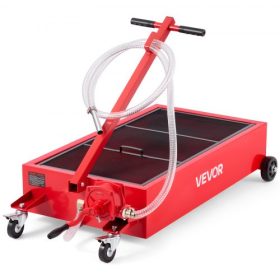   VEVOR alacsony profilú olajleeresztő teknő, 75,7 literes űrtartalom, guruló olajleeresztő teknő kézi pumpával, 2,2 m-es tömlővel és T-alakú összecsukható fogantyúval, szivárgásmentes és korrózióálló, személygépkocsikhoz, terepjáró