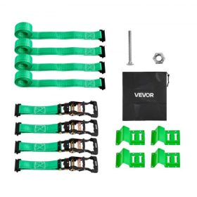   VEVOR kerékrögzítő készlet, ék stílusú utánfutó rögzítő heveder, autó rögzítő készlet csattal, szakítószilárdság 1986,73 kg és teherbírás 662 kg, motorkerékpár rögzítő rendszer, elektromos kampók ATV-khez, UTV-khez