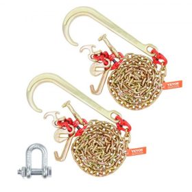   VEVOR J horgos lánc, 2 db 5/16" x 6' G80 15" hosszú szárú J horgos vontatólánc RTJ csoportos horoggal és kapaszkodóval, 5400 font teherbírás, nagy teherbírású teherautó-lánc roncsmentő utánfutó vontatásához