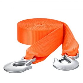   VEVOR ATV vontatóheveder horgokkal, 50,8 mm x 6,1 m, 7711 kg teherbírás, tartós mentőkötél biztonsági horgokkal teherautókhoz és járművekhez, nélkülözhetetlen vontatási kiegészítő útszéli segítségnyújtáshoz