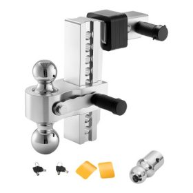   VEVOR állítható utánfutó vonóhorog, 8 hüvelykes lehajtható vonóhorog, háromgömbös rögzítés 2 hüvelykes vonóhorog-vevőhöz, utánfutó gömbfej mérete 1-7/8", 2" és 2-5/16", max. 15000 font teherbírású gömbfej, vonóhorog lakókocsikhoz,