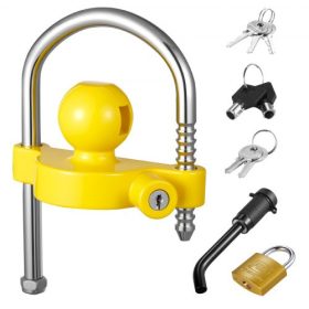   VEVOR utánfutó vonóhorog zár készlet, 46 mm, 50,8 mm, 58,7 mm csatlakozókhoz, nagy teherbírású lopásgátló utánfutó golyószár kulccsal, feszítőgáttal, állítható magasságú kialakítás lakókocsikhoz, hajókhoz, utánfutókhoz