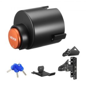   VEVOR utánfutózár, 58,6 mm-es öntött gömbfejű csatlakozókhoz, nagy teherbírású vonóhorogzár 3 kulccsal, biztonsági láncok rögzítéséhez, korrózióálló, lopásgátló lakókocsi utánfutózárak lakókocsihoz, utánfutóhoz, hajóhoz