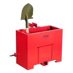   VEVOR pótsúlydoboz, 3 pontos, 1. kategóriájú traktor pótsúly, 800 font teherbírással, 2 hüvelykes vonóhorog-fogadóhoz, strapabíró acél, 4,3 láb³-es nagy térfogatú rakodótartozék tolóajtóval, piros