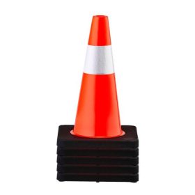   VEVOR biztonsági bóják, 18 hüvelyk/45 cm magas, 5 db narancssárga PVC közlekedési bója fényvisszaverő gallérral és fekete súlyozott talppal, forgalomirányításra, kocsifelhajtón parkolásra és iskolafejlesztésre