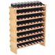 VEVOR 72 palackfrissítő moduláris bortartó, folyamatosan tárolható Pinot palackok, 8 szintes bambuszfa tárolóállvány, padlón álló bortartó kijelző polc, billegésmentes polcok konyhai bárpincéhez