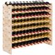 VEVOR 96 palackos, egymásra rakható, moduláris bortartó, 8 szintes bortartó, tömörfa padlón álló, szabadon álló bortároló állvány Pinot Noir palackokhoz, konyhába, pincébe és bárba, natúr