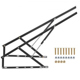   VEVOR ágyemelő, 59x71 hüvelykes, kompatibilis ágymérettel, 154 font teherbírással, barkácsolt fali ágy mechanikus szerelvénykészlet függőleges deluxe kivitelben, pneumatikus karos, nagy teherbírású ágytámasz, összecsukható fali ág