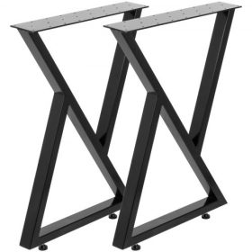   VEVOR fém asztalláb, 2 db-os étkezőasztalláb-szett, fekete asztallábak, 28”, magasság, 20”, szélesség, padlábak, dohányzóasztal lábai, 1763 font teherbírás, acél asztallábak, strapabíró talp, modern barkácsolás (cikk-cakk stílusú)