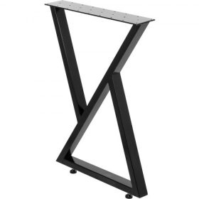   VEVOR fém asztalláb, 2 darabos étkezőasztalláb-szett, fekete asztallábak, 71 cm magasság, 61 cm szélesség, padlábak, dohányzóasztal lábai, 800 kg teherbírás, acél asztallábak, strapabíró talp, modern (cikk-cakk stílusú)
