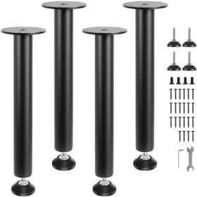   VEVOR 406.4MM állítható asztallábak, megerősített acél irodai asztalbútor lábak, 4 darabos barkácsoláshoz, 1200 font teherbírású, nagy teherbírású asztallábak, gyorsan telepíthető lábak állítható lábtartóval, fekete
