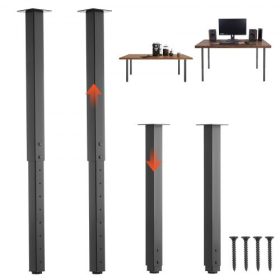   VEVOR állítható asztallábak, 610-1016 mm-es, négyzet alakú acél bútorlábak, 544 kg maximális teherbírás, nagy teherbírás, gyors telepítés, otthoni irodai asztalokhoz, barkácsoláshoz, kávézó-vacsoraasztalokhoz, munkapadokhoz, 4 db,