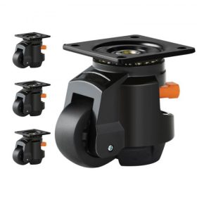   VEVOR szintező görgők, 4 db-os készlet, 2200 font teljes terhelhetőség, 2,5 hüvelyk, nagy teherbírás, továbbfejlesztett fogantyú kialakítással, 360 fokban elforgatható görgők, állítható görgők lábakkal munkapadhoz, gép